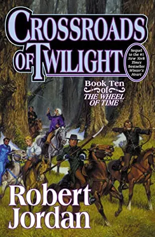 The book cover for 'Crossroads of Twilight' by 'Robert Jordan