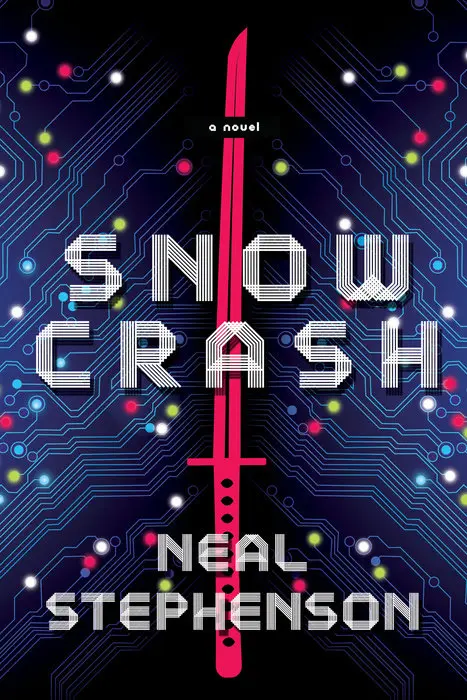 The book cover for 'Snow Crash' by 'Neal Stephenson