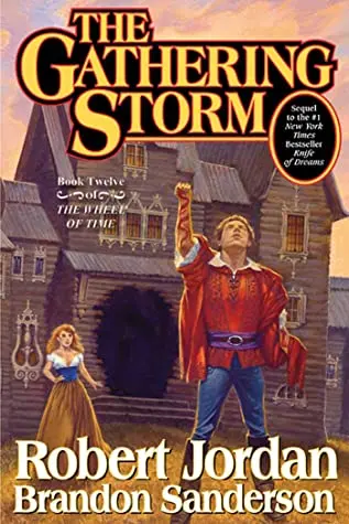 The book cover for 'The Gathering Storm' by 'Robert Jordan