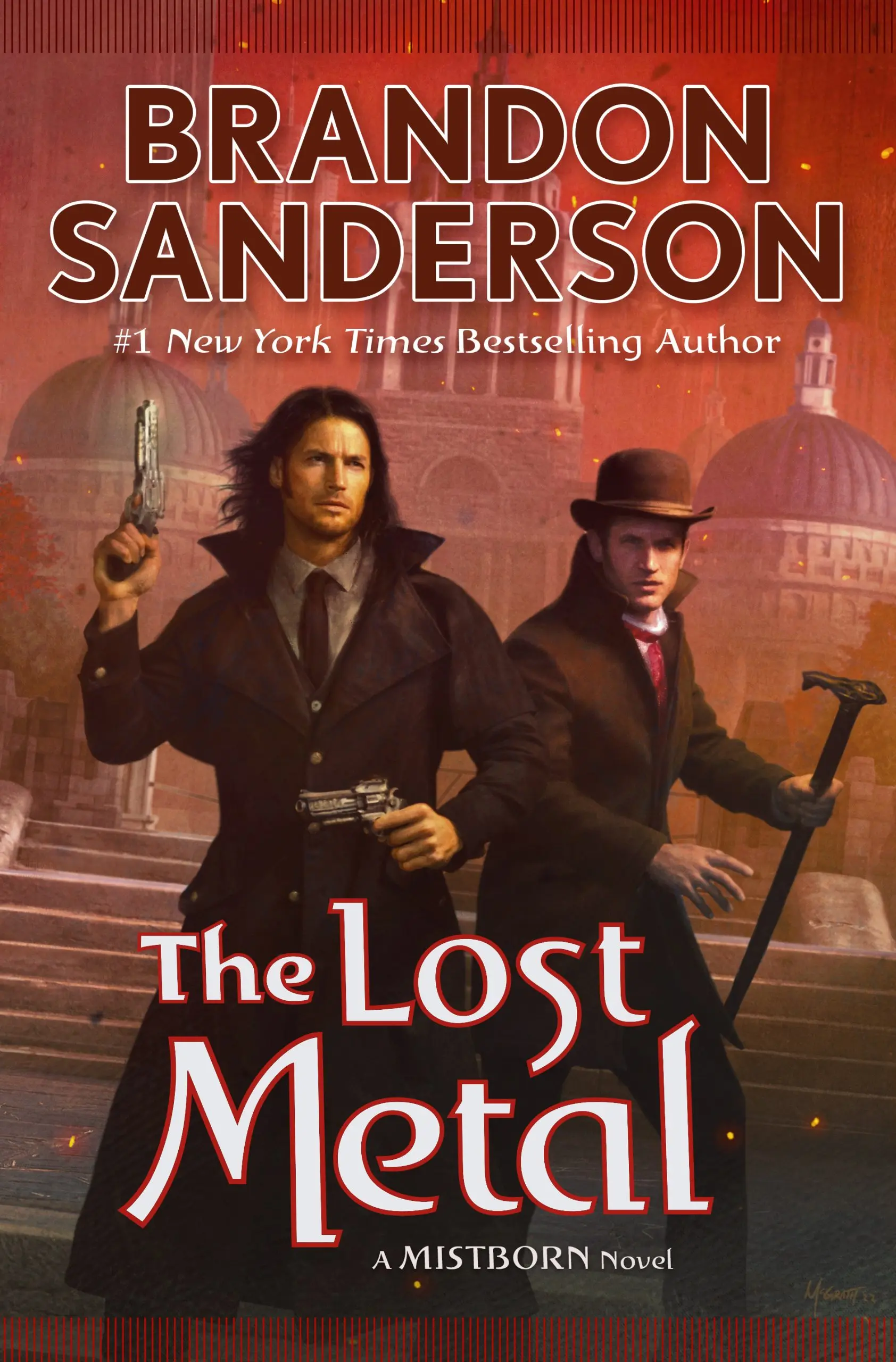 The book cover for 'The Lost Metal' by 'Brandon Sanderson