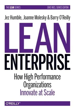 The book cover for 'Lean Enterprise: How High Performance Organizations Innovate at Scale' by 'Jez Humble