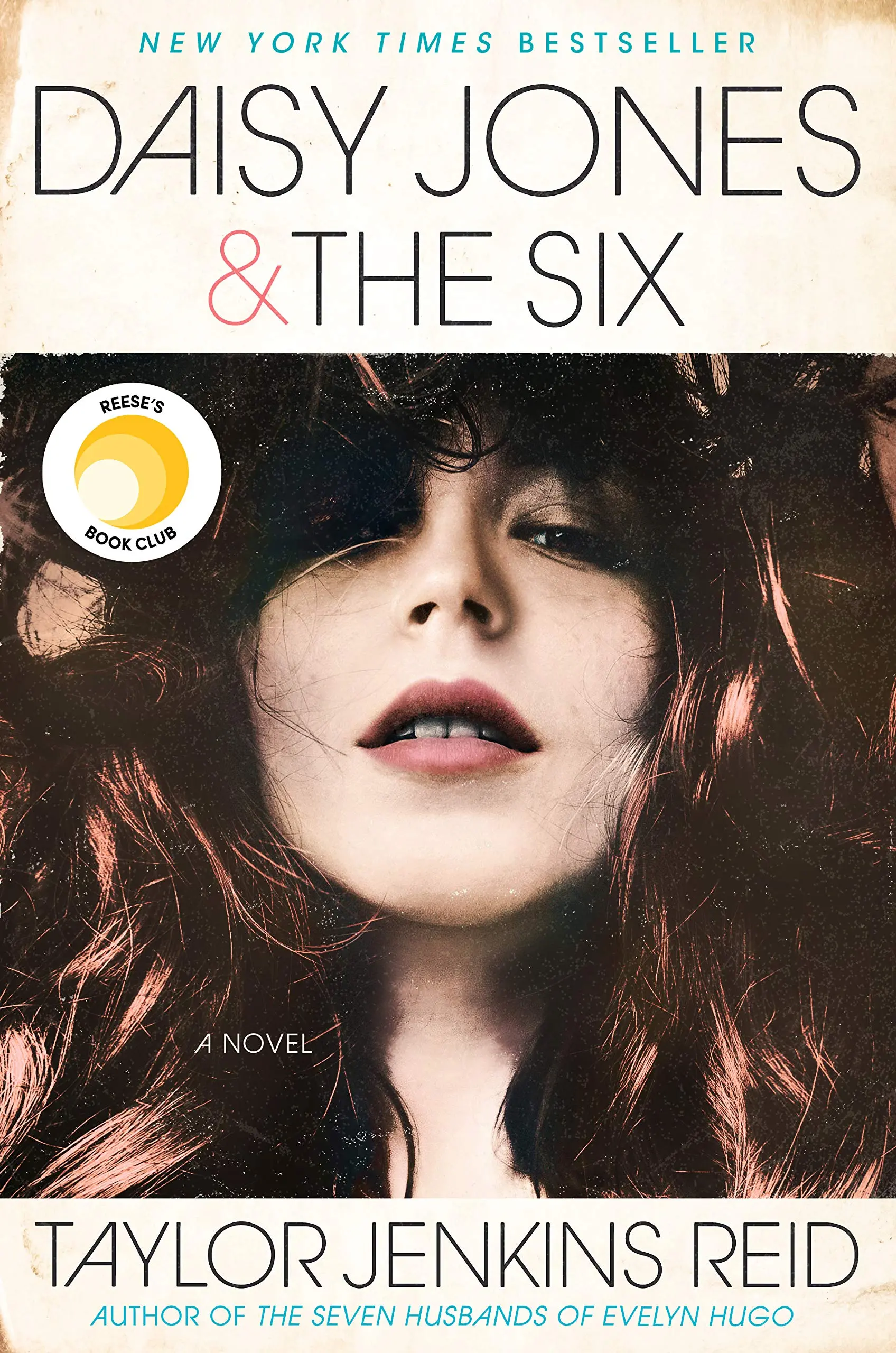 The book cover for 'Daisy Jones & The Six' by 'Taylor Jenkins Reid