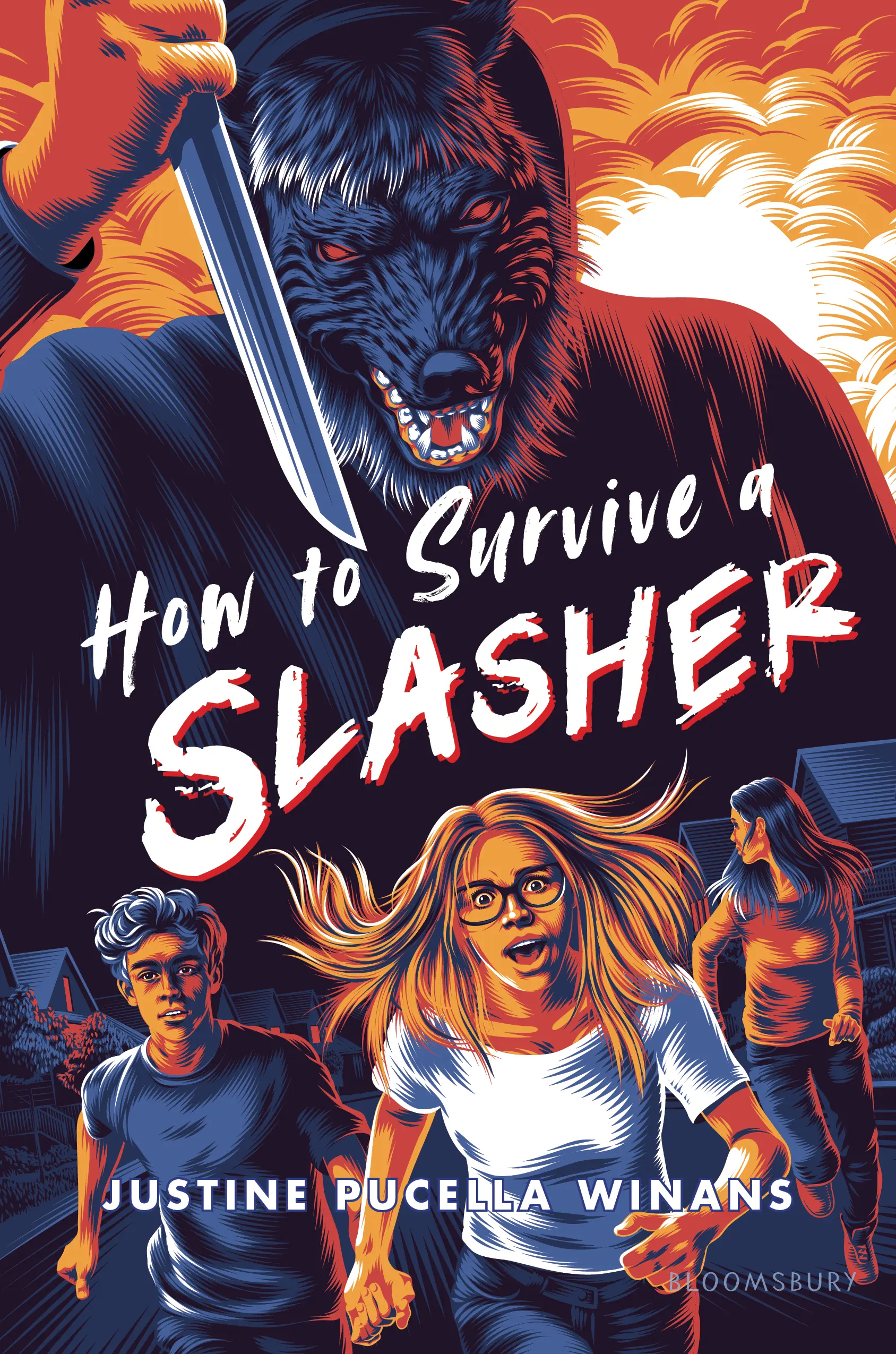 The book cover for 'How to Survive a Slasher' by 'Justine Pucella Winans