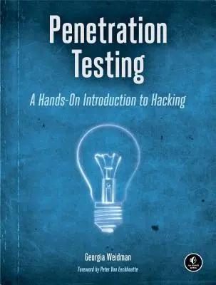 The book cover for 'Penetration Testing: A Hands-On Introduction to Hacking' by 'Georgia Weidman