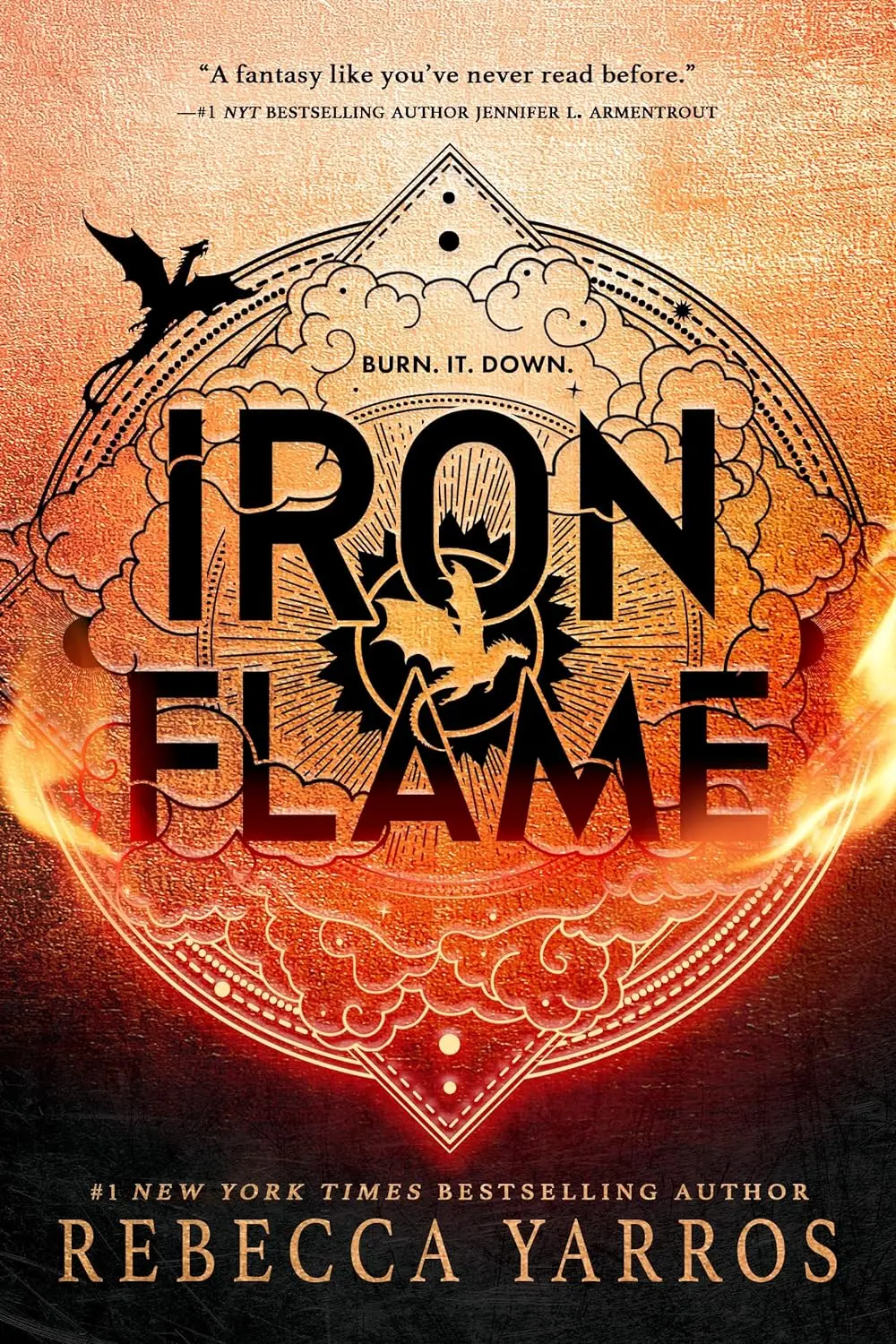 The book cover for 'Iron Flame' by 'Rebecca Yarros