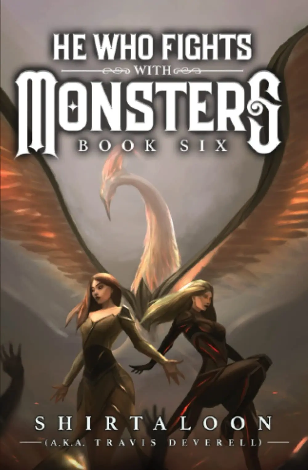The book cover for 'He Who Fights with Monsters 6: A LitRPG Adventure' by 'Shirtaloon