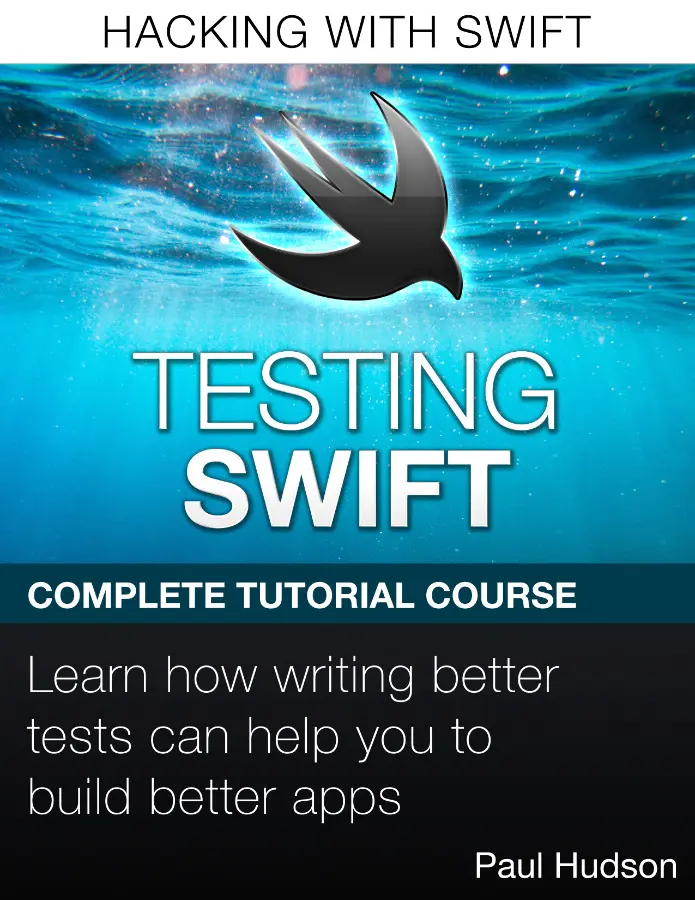 The book cover for 'Testing Swift' by 'Paul Hudson
